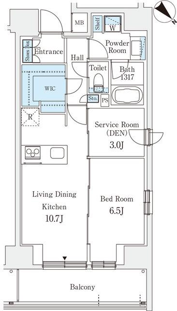 リテラス西日暮里(1LDK/8階)の間取り写真