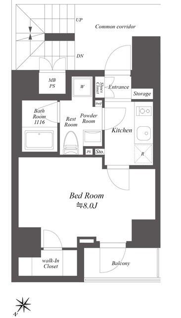 ルクレ押上(1K/8階)の間取り写真