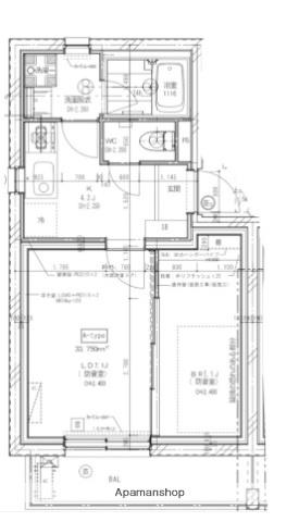 KI-418(1SDK/4階)の間取り写真