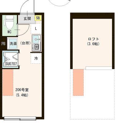 ル・ブラン小岩(ワンルーム/2階)の間取り写真