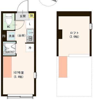 ル・ブラン小岩(ワンルーム/1階)の間取り写真