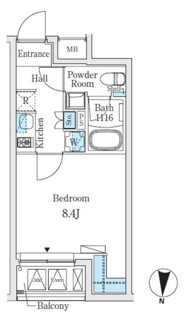 SOLASIARESIDENCE亀戸(1K/3階)の間取り写真
