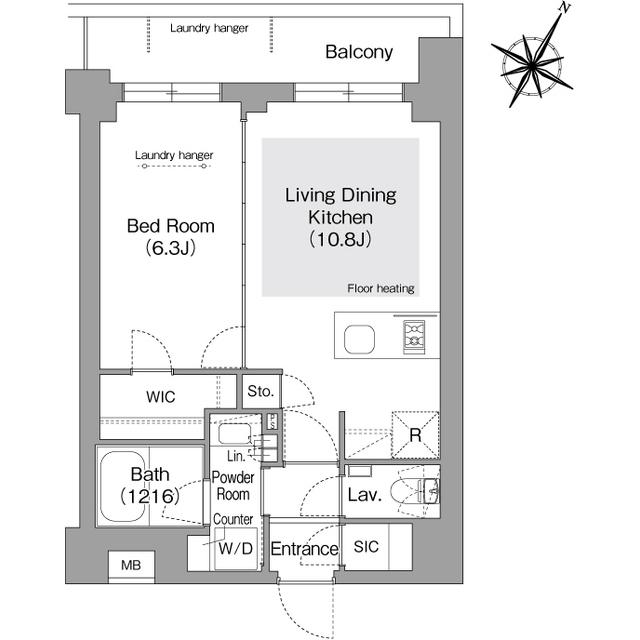 コンフォリア・リヴ文京護国寺(1LDK/4階)の間取り写真