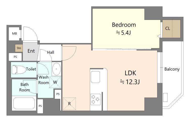 ALIVIS本郷三丁目(1LDK/2階)の間取り写真