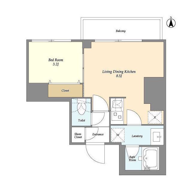 クラリティア西日暮里(1LDK/12階)の間取り写真
