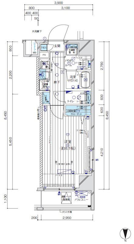 メインステージ八広(1K/5階)の間取り写真