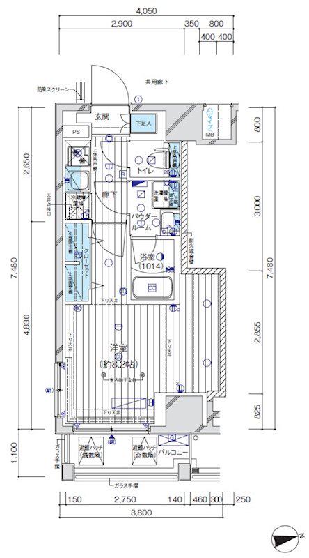 メインステージ八広(1K/4階)の間取り写真