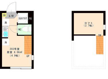 エスペランサ 平井(ワンルーム/2階)の間取り写真
