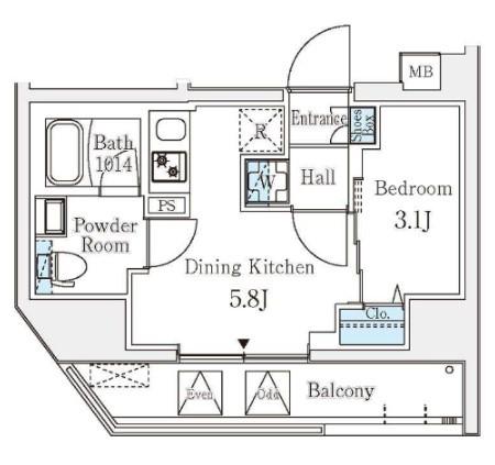 クラリティア文京湯島(1DK/7階)の間取り写真