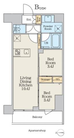 クレストコート本所吾妻橋ノース(2LDK/6階)の間取り写真