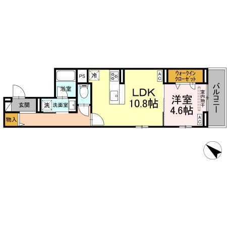 DーROOM南篠崎町(1LDK/3階)の間取り写真
