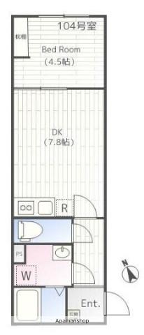 コーラルテラス南砂(1DK/1階)の間取り写真