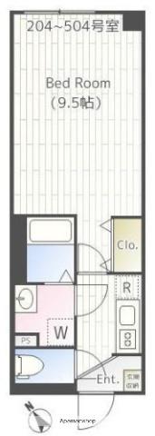 コーラルテラス南砂(1K/5階)の間取り写真