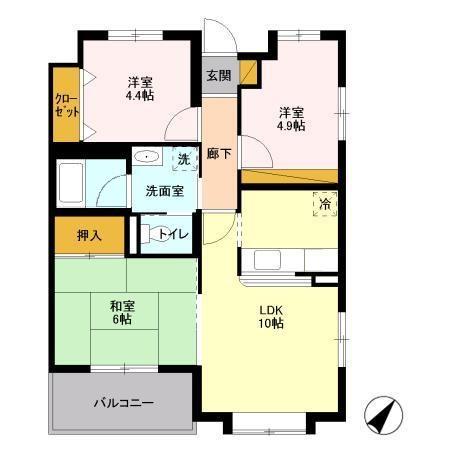 エミネンスNO2(3LDK/2階)の間取り写真