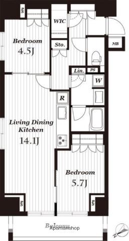 レグノ・カリテ品川シーサイド(2LDK/2階)の間取り写真