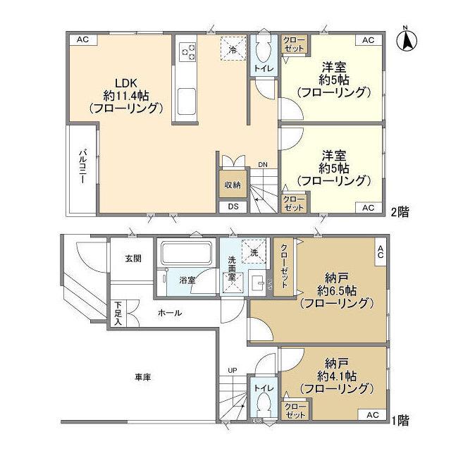 京成電鉄押上線 八広駅 徒歩9分 2階建 築4年(2SLDK)の間取り写真