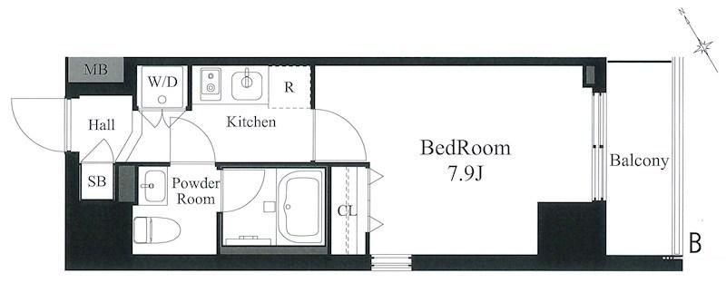ラティエラ秋葉原(1K/8階)の間取り写真