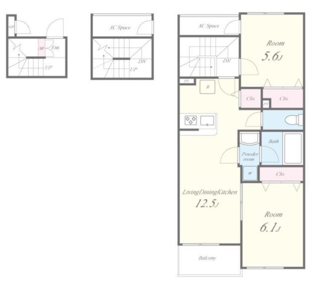 シエルブルー亀戸(2LDK/3階)の間取り写真