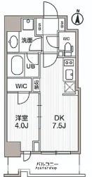 シーズンフラッツ両国サウス(1DK/9階)の間取り写真
