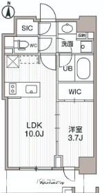 シーズンフラッツ両国サウス(1LDK/6階)の間取り写真