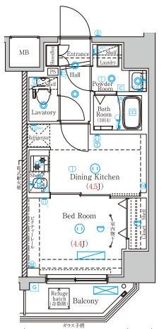 MIND両国(1DK/2階)の間取り写真