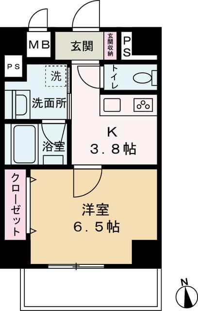 COMO PALACIO 日暮里(1K/7階)の間取り写真