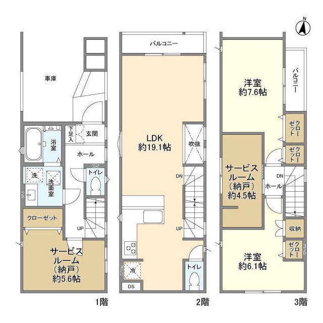 東京都新宿線 一之江駅 徒歩18分 3階建 築1年(2SLDK)の間取り写真