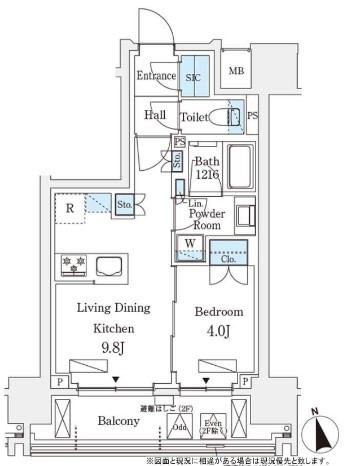 シーズンフラッツ浅草六丁目(1LDK/7階)の間取り写真