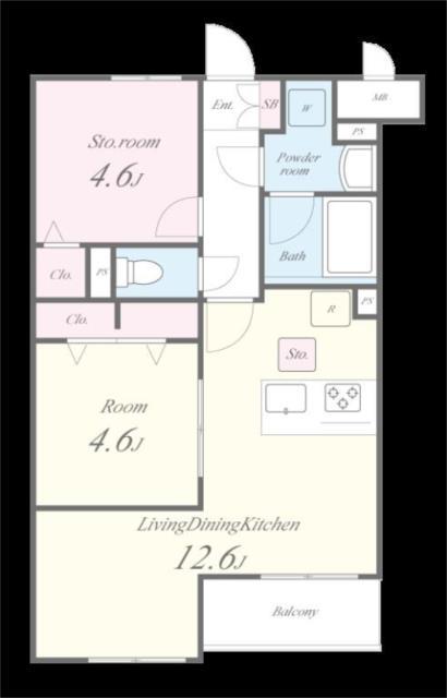 THEIOS FILIA(1SLDK/3階)の間取り写真
