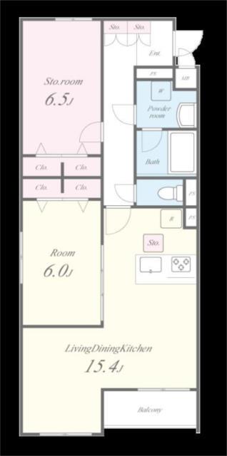 THEIOS SON(2LDK/2階)の間取り写真