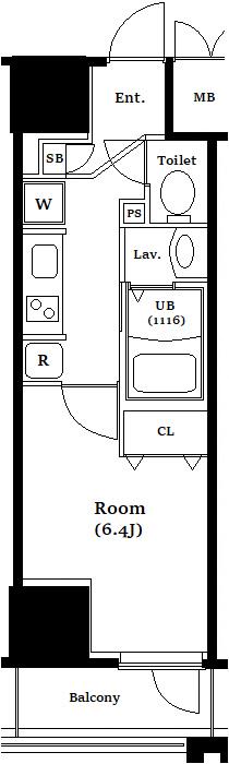 RISING PLACE KAMEIDO(1K/8階)の間取り写真