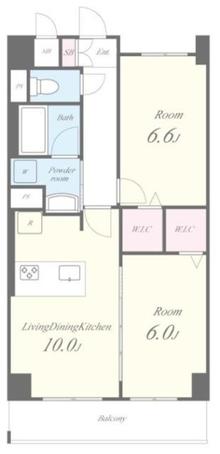 エスペランサ7(2LDK/2階)の間取り写真