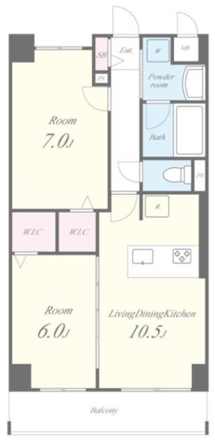 エスペランサ7(2LDK/3階)の間取り写真