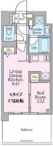 クレストコート東陽町(1LDK/14階)の間取り写真