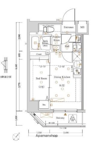 LOG東京スカイツリー(1DK/7階)の間取り写真