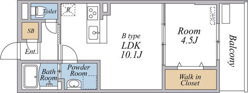 リブリ・ココシャンブル(1LDK/2階)の間取り写真