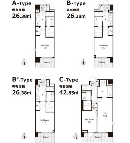 ベルハイム菊川(1LDK/7階)の間取り写真