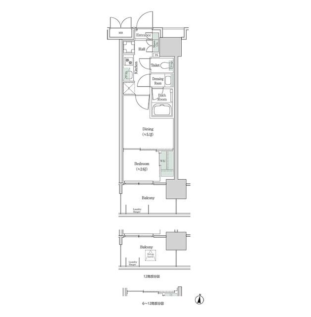 ブルックサイドレジデンス木場(2K/4階)の間取り写真