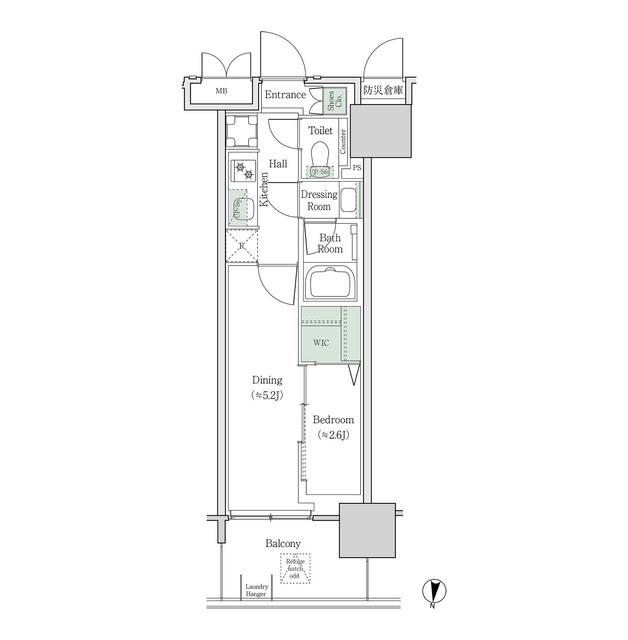 ブルックサイドレジデンス木場(2K/3階)の間取り写真