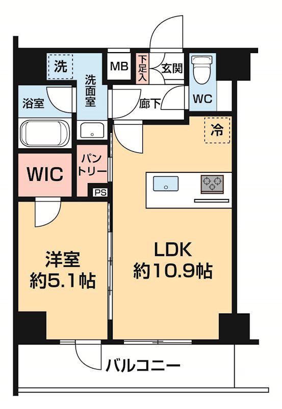 セジョリ墨田イーストⅡ(1LDK/4階)の間取り写真