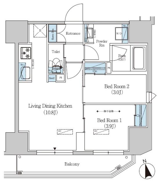 アーバネックス上野(2LDK/10階)の間取り写真