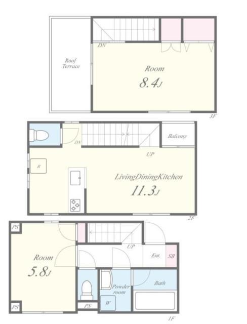 ミ・パティオA棟(2LDK/1階)の間取り写真