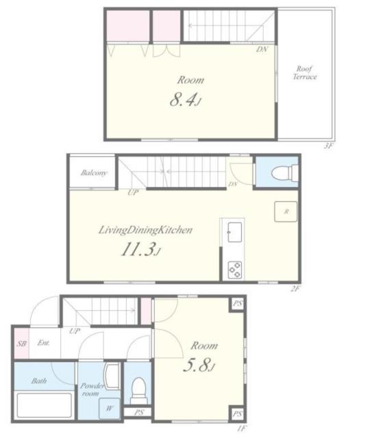 ミ・パティオA棟(2LDK/1階)の間取り写真