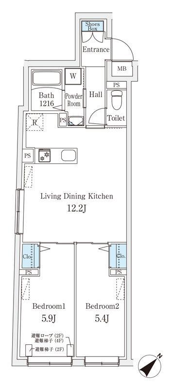 AGLAIA千石(2LDK/2階)の間取り写真