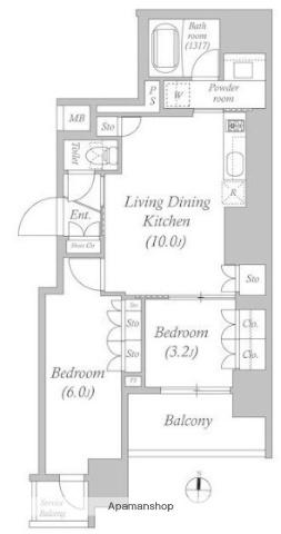 ACP RESIDENCE錦糸町(2LDK/4階)の間取り写真