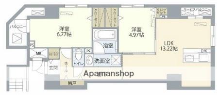 SKYWOOD錦糸町(2LDK/6階)の間取り写真
