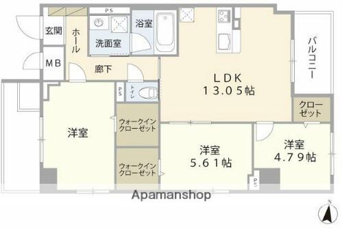 SKYWOOD錦糸町(3LDK/7階)の間取り写真