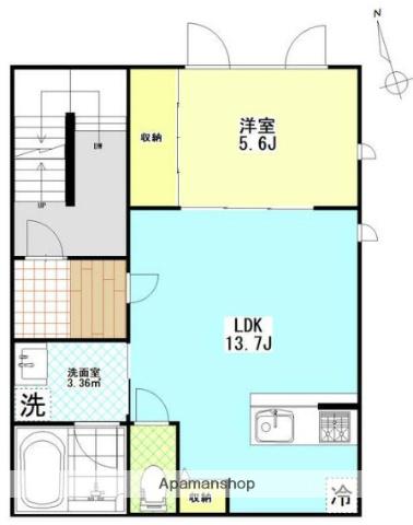 SGクレスト門前仲町(1LDK/4階)の間取り写真