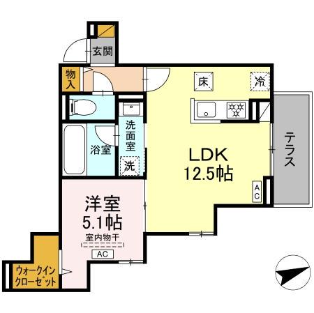 D-STELLA(1LDK/1階)の間取り写真