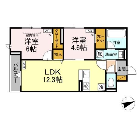 D-STELLA(2LDK/2階)の間取り写真